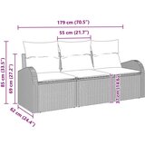  Set od tri sofe za vrt s jastučićima bež poli ratan | shoptok.hr