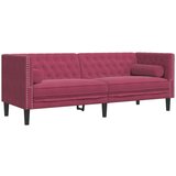  3-dijelni set sofa Chesterfield crvena boja vina baršunasti | shoptok.hr