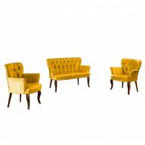 Atelier Del Sofa sofa i dve fotelje paris walnut wooden mustard cene