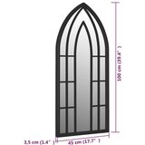 vidaXL Ogledalo crno 100 x 45 cm željezno za unutarnju upotrebu | shoptok.hr
