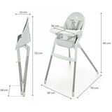 Kinderkraft stolica za hranjenje dinnly light grey KHDINN00LGR00