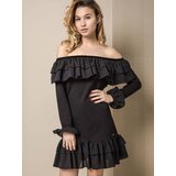 LeMonada COLD SHOULDER DRESS WITH FLOUNCES BLACK | Shoptok.si