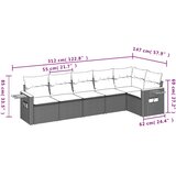  6-dijelni set vrtnih sofa od poliratana s jastucima sivi | shoptok.hr