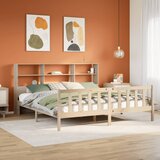 vidaXL Knjižna postelja brez vzmetnice 180x200 cm trdna borovina | Shoptok.si