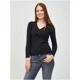 Guess Black Women's Ribbed Sweater Ines - Women