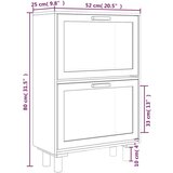 Ormarić za cipele smeđi 52 x 25 x 80 cm drvo i prirodni ratan | shoptok.hr