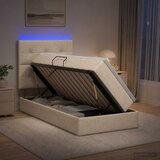  LED krevet za pohranu s madracem Krem 90 x 190 cm Tkanina | shoptok.hr