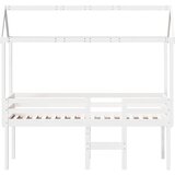 Visoki krevet s krovom bijeli 90 x 190 cm od masivne borovine | shoptok.hr