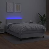  box spring s madracem LED bijeli 120x200 cm umjetna koža | shoptok.hr