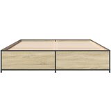  Okvir za krevet boja hrasta 120x190cm konstruirano drvo i metal | shoptok.hr