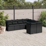 vidaXL 8-dijelni set vrtnih sofa od poliratana s jastucima crni | shoptok.hr