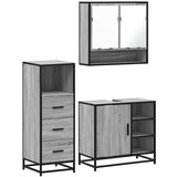 Maison Chic Kopalniški sestavi - Kopalniško pohištvo 3 kosi siva sonoma inženirski les, (21787754) | Shoptok.si