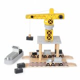 Ginger Home Dečiji drveni kran set sa vozom, kamionom i brodom ( W04A635 ) | Eponuda.com