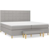  Box spring postelja z vzmetnico svetlo siva 200x200 cm blago, (20761028) | Shoptok.si