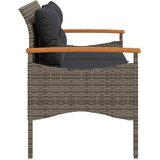  Vrtna klupa s jastucima 116 x 62,5 x 74 cm siva od poliratana | shoptok.hr
