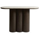 Unique Furniture Pomoćni stol s mramornom pločom u tamnoj prirodnoj boji 38x120 cm Piazze &amp;ndash; Slike