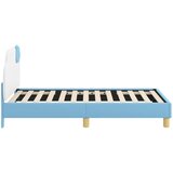 Krevet za djecu s uzglavljem Plava 80 x 160 cm PU | Eponuda.com