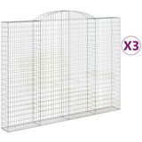  Obokane gabion košare 3 kosa 300x30x220/240 cm pocinkano železo, (20981911) | Shoptok.si
