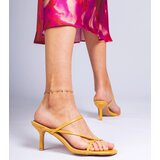 Gemre Yellow elegant heeled flip-flops Kapilon | Shoptok.si