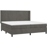  Box spring s madracem LED tamnosivi 200x200 cm baršun | shoptok.hr