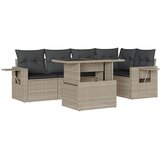  6-dijelni set vrtnih sofa od poliratana s jastucima svjetlosivi | shoptok.hr