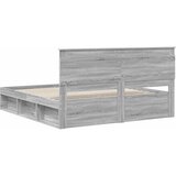  Krevetna konstrukcija s uzglavljem Siva Sonoma 200 x 200 cm Slike