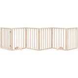  Vrata za pse s vratima sklopiva 6 panela 300 cm drvo topole Smeđa 50 x 60 x 2 cm | shoptok.hr