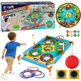  4-in-1 Target Throwing Skill Game with a Board, Bags, Hoops, Frisbee | shoptok.hr