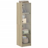  Visoka komoda sa staklenim vratima boja hrasta 35 x 37 x 142 cm | Eponuda.com