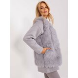 Fashion Hunters Gray fur vest with lining Cene