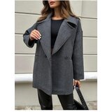 Dewberry 50406 Herringbone Oversize Women Coat-ANTHRACITE | ePonuda.com