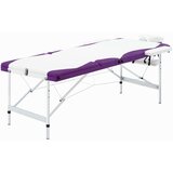 Furnova 3-conska zložljiva masažna miza aluminij bela in vijolična, (21919799) | Shoptok.si