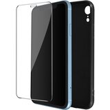AVIZAR IPhone XR s popolno zašcito, mat crno silikonsko ohišje, kaljeno steklo proti prstnim odtisom, (20632733) Cene