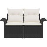 vidaXL Dvostruka vrtna sofa s pohranom i jastučićima Crna poli ratan | shoptok.hr