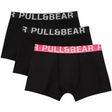 Pull&Bear Bokserice svijetlosiva / roza / crna