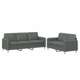  2-dijelni set sofa s jastucima tamnosivi od tkanine | shoptok.hr