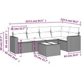  6-dijelni set vrtnih sofa s jastucima crni od poliratana | shoptok.hr