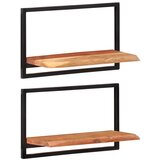 Maison Chic 2 kosi Stenske Police - Viseče police 60x25x35 cm trden akacijev les in jeklo, (21793895) | Shoptok.si