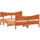 The Living Store Posteljni okvir brez vzmetnice voščeno rjav 160x200 cm borovina - Posteljni Okvir, (21450661) | Shoptok.si