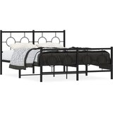 Furnova Kovinski posteljni okvir z vzglavjem in vznožjem črn 140x200 cm, (21940828) | Shoptok.si