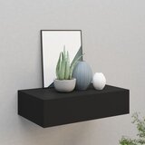 vidaXL Stenska polica s predalom črna 40x23,5x10 cm mediapan Cene