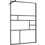 Pregrada za tuširanje s prozirnim staklom ESG 115 x 195 cm crna | shoptok.hr