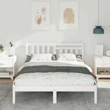  Krevetna konstrukcija Bijelo 120 x 200 cm Čvrsto borovo drvo Bijela 205.5 x 125.5 x 80.5 cm | Shoptok.si