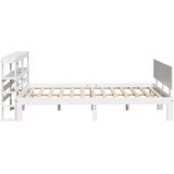  Okvir za krevet s uzglavljem bijeli 150 x 200 cm borovina | shoptok.hr