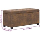vidaXL Otoman za pohranu od umjetne brušene kože 87,5 cm smeđi | shoptok.hr