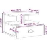  Noćni ormar HILL Medeno smeđa 40 x 31 x 27 cm Masivna borovina | shoptok.hr