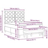  Krevet s dizalom s madracem i klupom Ružičasti 140x190 cm Baršun | shoptok.hr