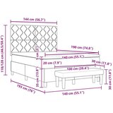  Postelja z vzmetnico z vzmetnico Roza 140 x 190 cm Žamet, (5000126339) | Shoptok.si