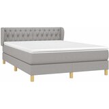  Krevet s oprugama i madracem svjetlosivi 140x190 cm od tkanine | shoptok.hr