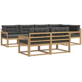  Set vanjskih sofa s jastukom 6 pcs Bijela i antracit Poliester | shoptok.hr